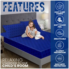 GC GAVENO CAVAILIA Kids Football Fitted Sheet Single Blue Bedding For Boys & Girls | Breathable Toddler Bed Sheets Set | Luxury Football Bedding Bedsheets Set For Single Bed