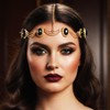 GORAIS Black Rhinestone Head Chain Jewelry Gold Egyptian Headband Forehead