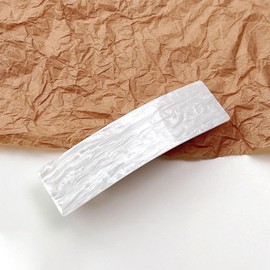 Nakanoya AMBT38 Barrette, 3.1 inches (80 mm), Plastic, Resin, Cellulose Acetate, Acetylcellulose Acetate, Non-slip, Hair Clip, Marble, Square, Rectangle, Rectangle, Curve, Glossy, Glossy, Glossy,