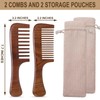 Wooden Comb, Wide Tooth Comb for Scalp Massage & Distribute