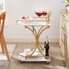 ZJMTOCYU Elegant 2-Tier Bar Cart for Entertaining, Industrial Style with