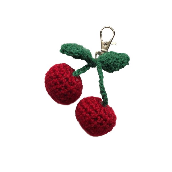 Znet3D Crochet Plush Keychain - Keychain Accessory - Cherry -