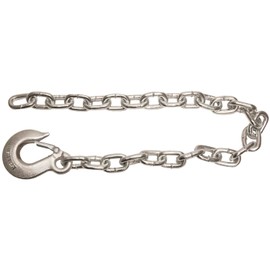 Buyers Products B03822SC Class 4 Trailer Safety Chain with Forged Slip Hook, Zinc Plated, 22" Chain, 3/8" Chain Diameter, 30 Proof Coil, 10,000lb MGTW, Heavy Duty Commercial Binder Chain