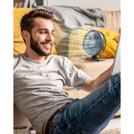 Unbranded Gaiatop USB Desk Fan Blue – Quiet Mini Portable 3-Speed Fan for Home/Office/Tr