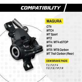 epic Brake Pads for Magura CT4, MT2, MT4, MT6, MT8 Trail Carbon | Organic, Sintered, Ceramic, E-Bike Options | Quiet, Durable, High-Performance | 1 Set (Sintered)