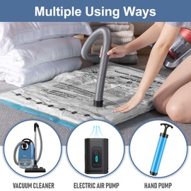 BoxLegend Vacuum Bags Vacuum Reusable Clothes Bag for Clothes Duvets Bed Linen Pillows (6-3L3M Pump)