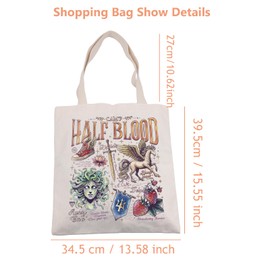 JTOUK Roman Mythology Themed Tote Bag Greek Mythology Gift Book Lover Merch Bookish Gift (Half Blood Tote EU)