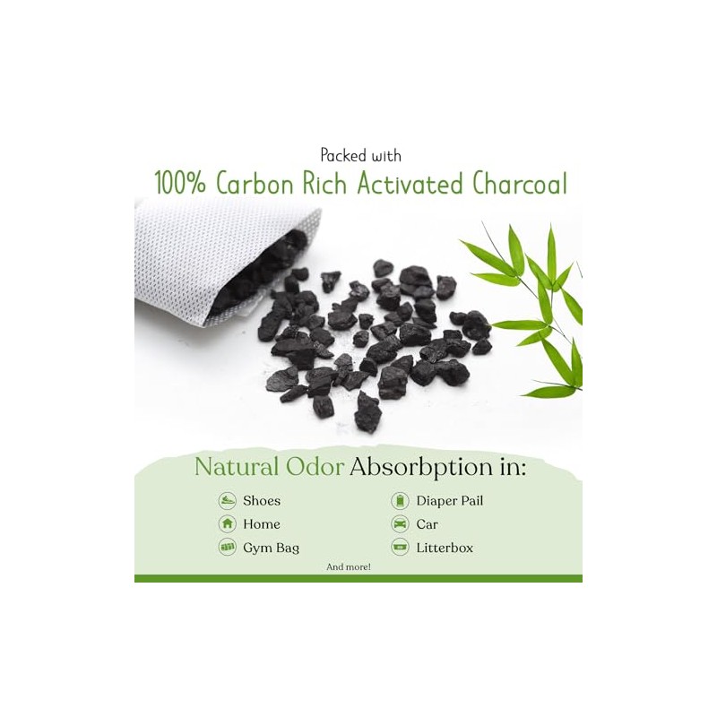 bmbu Charcoal Shoe Deodorizers - Natural Odor Eliminators