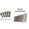 Pack of 10 Electrical Screws 50mm Chrome M3.5 Thread Diameter