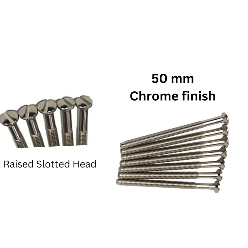 Pack of 10 Electrical Screws 50mm Chrome M3.5 Thread Diameter