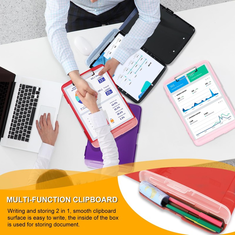 WENYA A4 Clipboard with Storage, Plastic A4 Clipboard Folder Storage