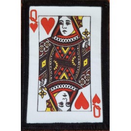 Queen of Hearts Morale Patch. 2x3 Hook Patch. Redhaededtshirts Made in The USA