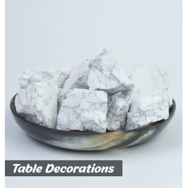 Howlite Raw Stones Bulk, Rough Stones For Jewelry Making, Tumbling Bulk, Polishing, Cabbing, Lapidary, Fountain Rocks, Decoration, Wire Wrapping, Gem Mining, Reiki Healing 1 lb