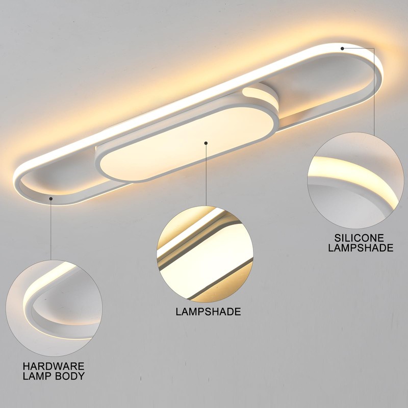 Qcyuui Modern LED Ceiling Light,Dimmable Linear Ceiling Lamp,31.5in Kitchen Lighting