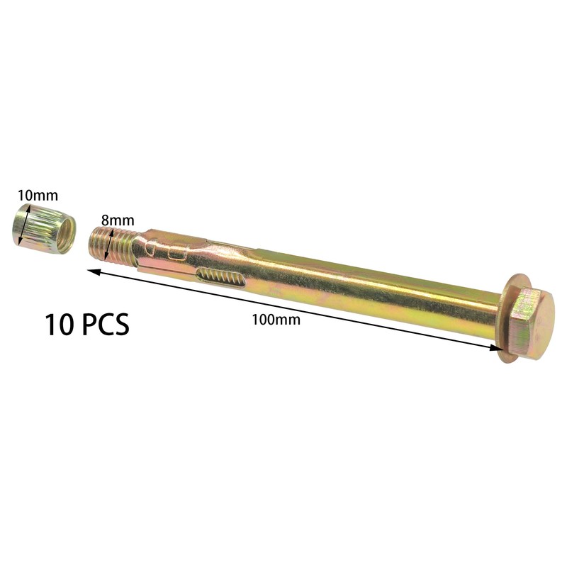 10 Pieces Expansion Bolts – Hexagonal Outer Expansion Sleeve Screws