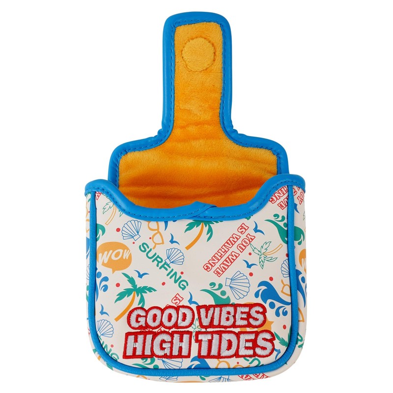 Colorful Golf Mallet Putter Headcover, Shark Embroidery Large Square Putter