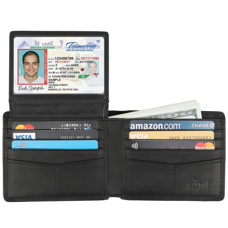 HIMI Wallet for Men-Genuine Leather RFID Blocking Bifold Stylish Wallet
