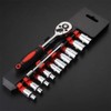 1/4 Inch Socket Set with Ratchet Wrench and Extension, 12-Piece
