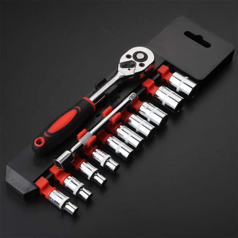 1/4 Inch Socket Set with Ratchet Wrench and Extension, 12-Piece