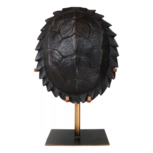 Large Nautical Marine Jagged Shell Faux Sea Turtle Sculpture With