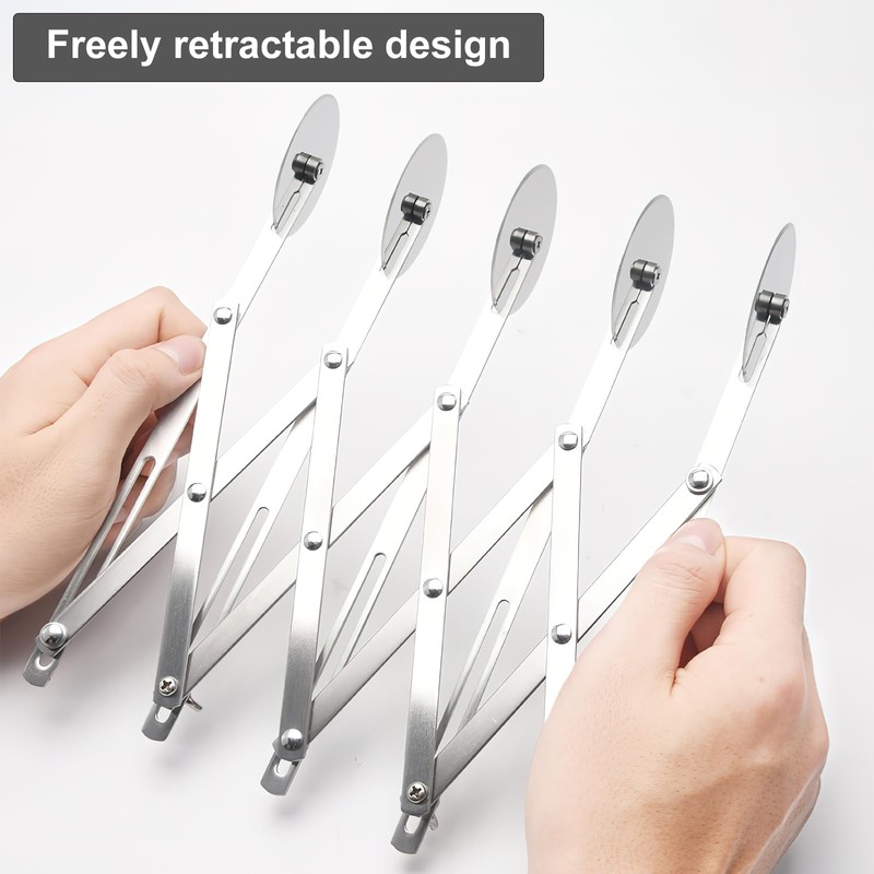 5 Wheel Dough Cutter, Expandable Pizza Slicer, 5 Wheel Stainless