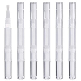 Paifeancodill Transparent Twist Pens, 6 Pack 3 ml Disposable Nail Twist Pens, Empty Nail Oil Pen with Brush Tip, Cosmetic Container Pen, Lip Gloss Container Applicators Eyelash Growth Liquid Tube