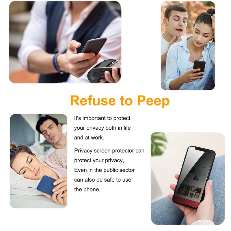PEHAEL 2+2Pack for iPhone 14 Pro Max Privacy Screen Protector