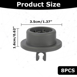 Pack of 8 Dishwasher Lower Basket Wheels, Dishwasher Rollers, Siemens Dishwasher Replacement Parts, Dishwasher Replacement Parts, Compatible with Many Standard Bosch & Siemens Dishwashers
