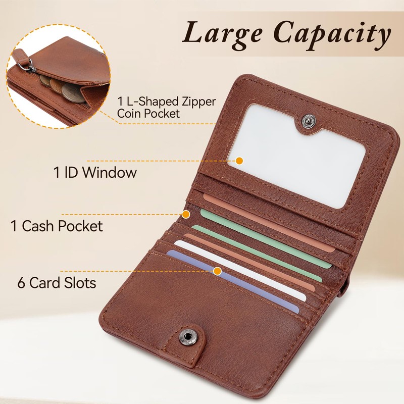 MEITRUE Small Womens Wallet, RFID Slim Wallet for Women, Credit
