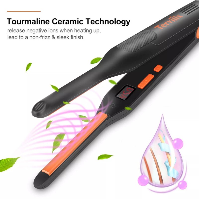 Terviiix Small Flat Iron for Short Hair, Temperature Adjustable Pencil