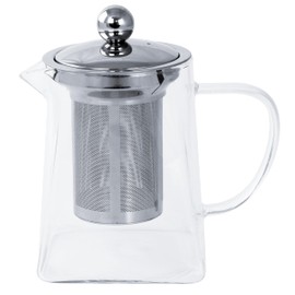 Cristel Rooïbos Collection Borosilicate Glass Tea Pot, 41 Ounces, With Stainless Steel Lid and Infuser
