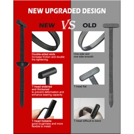 150Pcs Upgrade Nylon Universal Cable Tie Buckles -UV Resistant Zip Ties Clips with Multifunctional Snap Fit, Heavy Duty & Self-Locking,for Car Repair, Plastic Rivet Zipper Fastener,Auto Trim