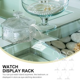 ULTECHNOVO 8Pcs Watch Display Stand Holder, Bracelet Holder, Clear Plastic Acrylic Watch Display Stand C-Type Organizer for Watches Bracelet Jewelry