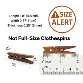 LWR CRAFTS Wooden Small Clothespins 1-7/8" 4.8cm 50 Pieces Per Pack (Jacobean)