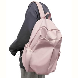 WEPOET School Backpack Teenager Girls Boys School Bag Men Backpack Unisex Women's School, A5 Pink
