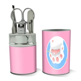Cat Paw Toe Beans with Cute Sparkles Stainless Steel Manicure Pedicure Grooming Beauty Care Travel Kit