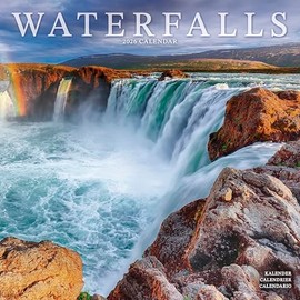 Waterfalls 2026 Calendar | Square Wall Calendar | Travel & Nature Gift | Plastic Free Packaging | by Avonside Publishing