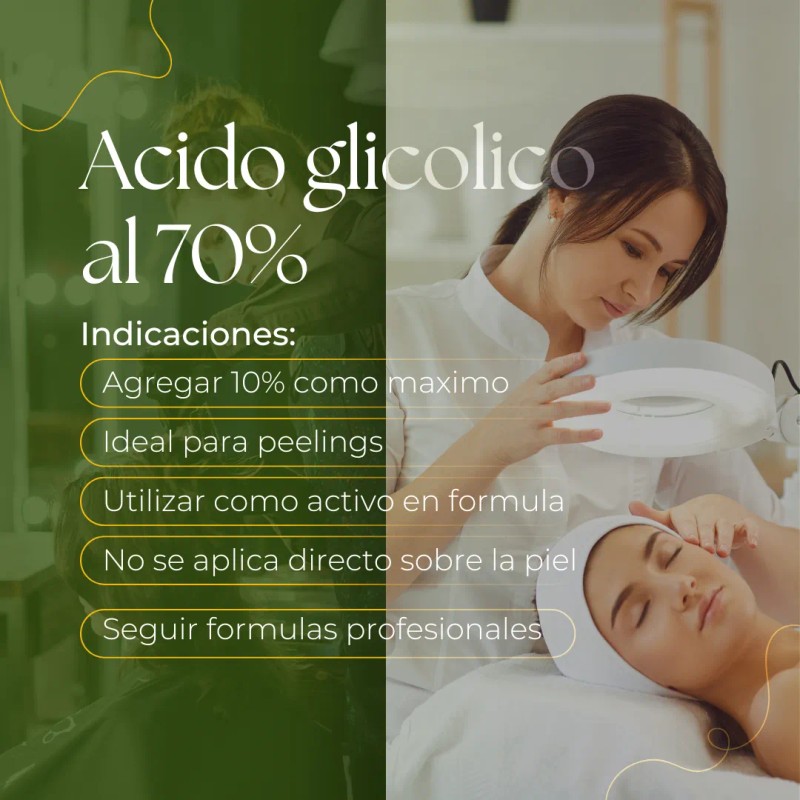 Acido Glicolico Puro Liquido Al 70% 1 Kilo Con Maculas/manchas