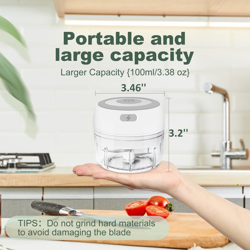 Electric-Herb-Grinder-Large-3.4oz-USB Rechargeable, 3.5'' Powerful Grinder for Dry and Fresh Herbs