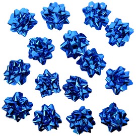 CHOIEO 15 Pcs Gift Bows Assortment, Decor for Christmas, Birthdays, Weddings, Holiday Embellishments, Presents, Wrapping Paper, Anniversaries, Baby Showers, Bridal Showers, Hanukkah (Blue)