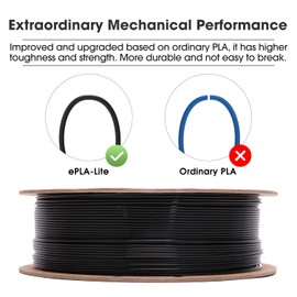 eSUN PLA Filament 1.75mm, High Toughness 3D Printer Filament Upgraded PLA Filament, Dimensional Accuracy +/- 0.03mm, 1KG per Spool, 4 Spools 3D Printing Filament for 3D Printers, Black