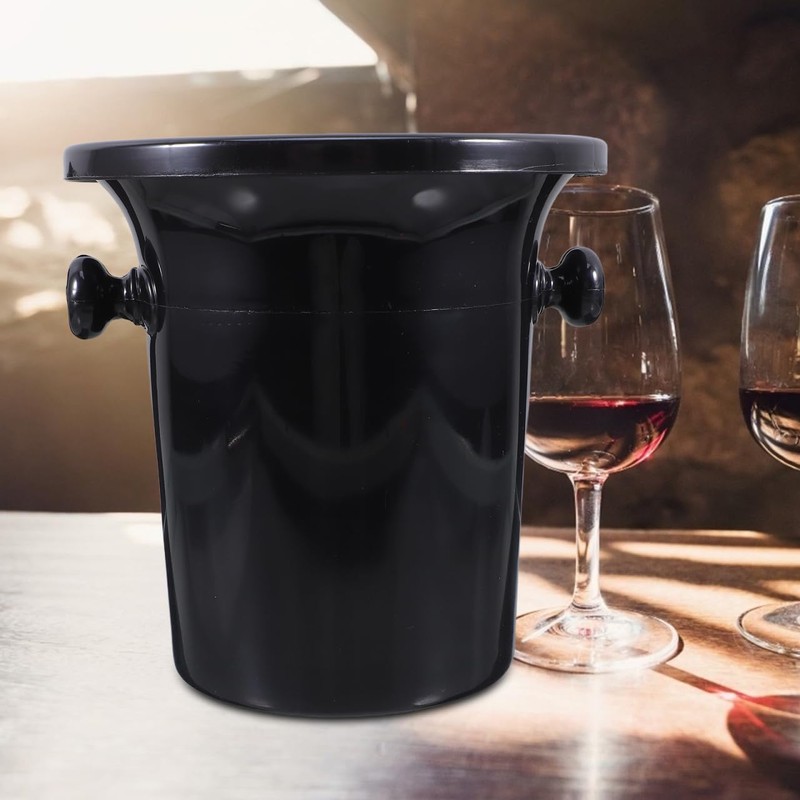 DOITOOL Black Wine Spittoon Dump Bucket with Double Handles 8.3