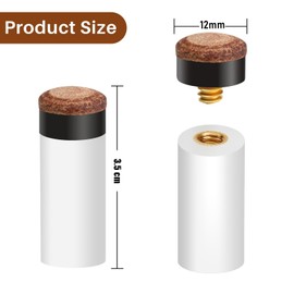 Sinsilvie 12 PCS Screw on Pool Cue Tips Replacement Kit 10mm/12mm/13mm Pool Stick Tips Replacement kit ，Cue Stick Tips with Sander,Hard&Soft(XJ12mm66)