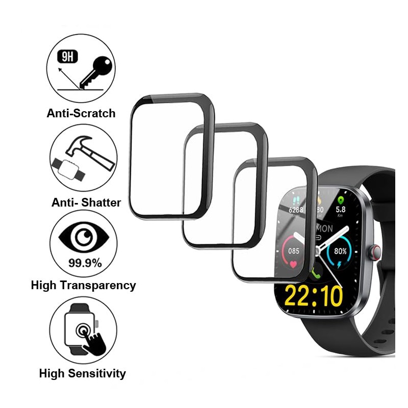 3D Screen protectors Compatible with Kuizil T70 1.91 inches smartwatch,