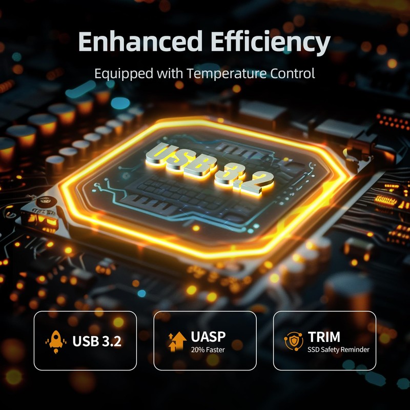 Alxum 2 in 1 M.2 NVME SATA SSD Enclosure External-Tool-Free