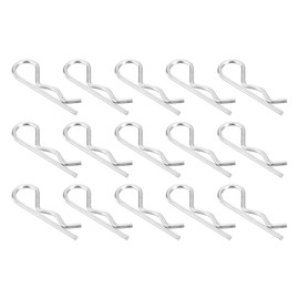 sourcing map 15Pcs 3mmx60mm Zinc-Plated Carbon Steel R Shaped Spring Cotter Pins, R Clips Cotter Pin Spring Fastener for Household Appliances, Sports Equipment, Car Mechanics Repair (White)