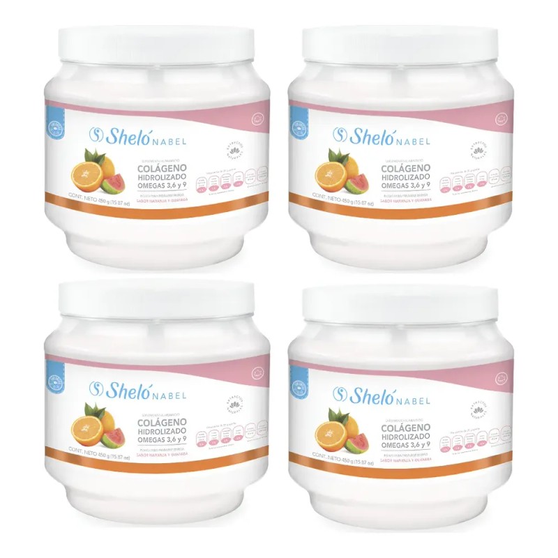 4 Pck Colágeno Hidrolizado Omegas 3-6-9 Sheló Nabel + Regalo
