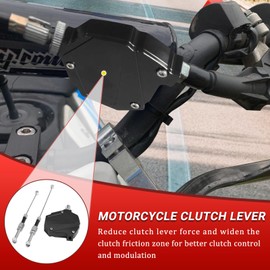AICARS Motorcycle Clutch Lever Cable Kit CNC Aluminum Clutch Economizer with Cable, Universal Easy Pull Clutch Lever- Black