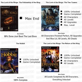 Unbranded Lord of the Rings Two Towers King Hobbit PS2 Memory Card Unlocked 100%