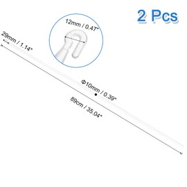 uxcell 2Pcs 35" Blinds Wand Replacement, Blinds Tilt Wand with Hook and Grip, Vertical Blinds Rod Stick for Window Curtain Opener Accessory, White